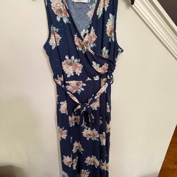 Faux Fur Irene Faux Wrap Brushed Knit Maxi Dress Fortune Ivy Dresses  Fortune Ivy Irene Faux